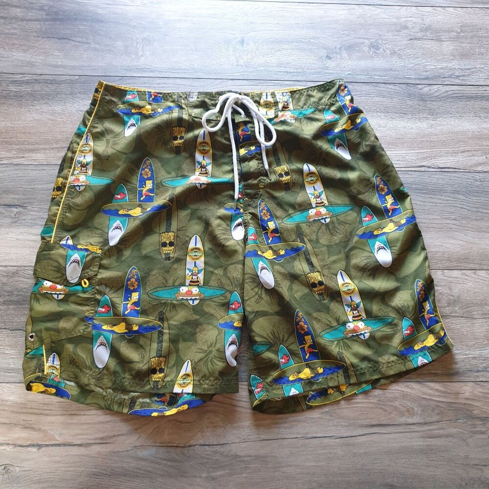 Vintage Simpsons Men Board Shorts Size 38 Waist Bart Homer Krusty Bart